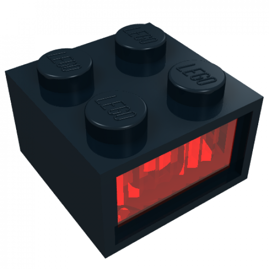 Electric, Light Brick 12V 2 x 2 with 3 Plug Holes, Trans-Red Diffuser Lens