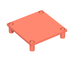 Scala Platform / Table 7 x 7 x 1 1/3 with 4 Legs