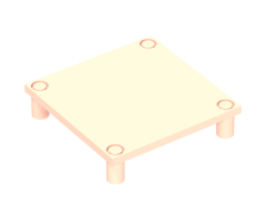 Scala Platform / Table 7 x 7 x 1 1/3 with 4 Legs