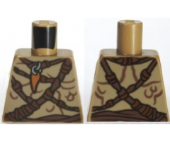 Torso Bare Chest with Body Lines, Ropes and Amulet Pattern