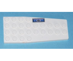 Wedge, Plate 4 x 9 without Stud Notches with Blue Target Screen Pattern Model Left Side (Sticker) - Set 7676