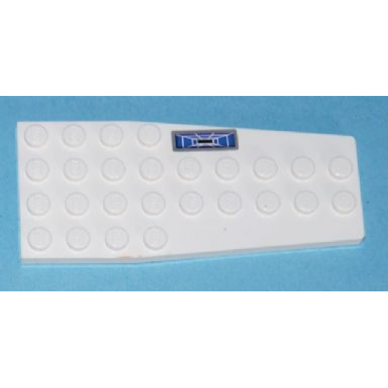 Wedge, Plate 4 x 9 without Stud Notches with Blue Target Screen Pattern Model Left Side (Sticker) - Set 7676
