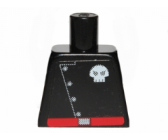 Torso Space Skull Logo with Diagonal Buttons and Red Belt Pattern (Sticker)