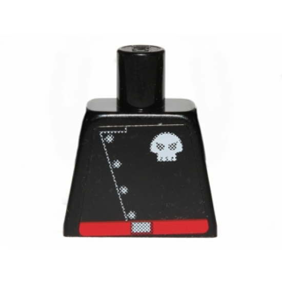 Torso Space Skull Logo with Diagonal Buttons and Red Belt Pattern (Sticker)