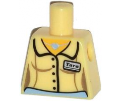 Torso Female Blouse with 'Tara' Name Tag and Heart Necklace Pattern