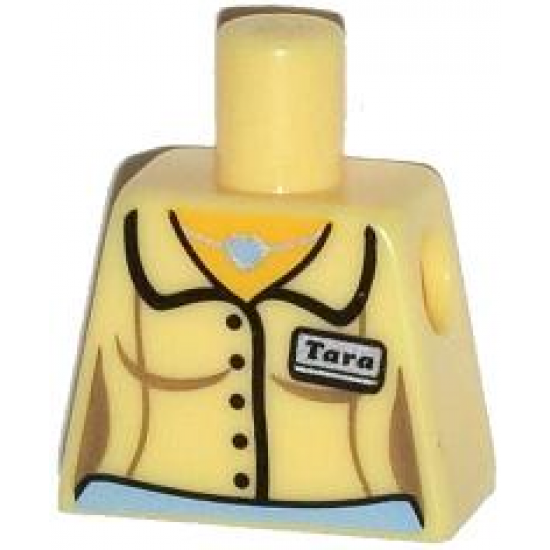 Torso Female Blouse with 'Tara' Name Tag and Heart Necklace Pattern
