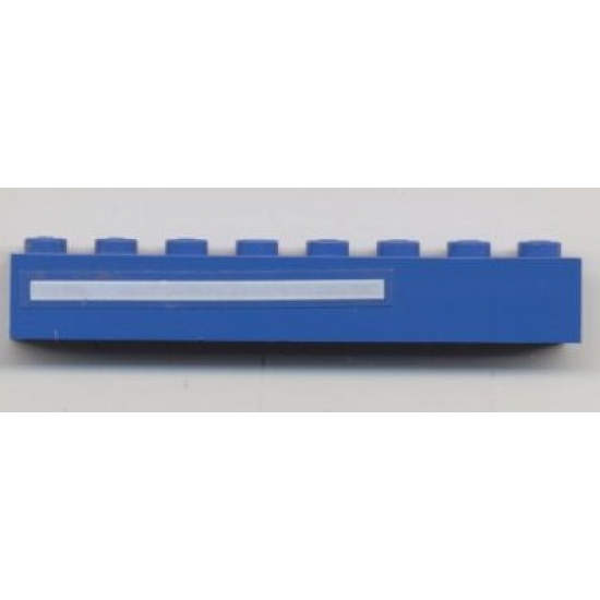 Brick 1 x 8 with White Line Left Pattern (Sticker) - Set 6541