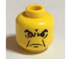 Minifigure, Head Male Angry Eyebrows and 1 Red Eye Pattern - Blocked Open Stud