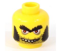 Minifigure, Head Dual Sided Mad Scientist Glasses, Teeth, Sideburns / No Sideburns Pattern - Blocked Open Stud