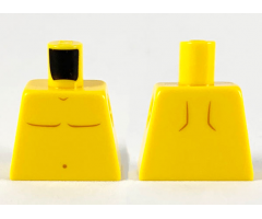 Torso Bare Chest with Dark Orange Body Lines and Navel Pattern