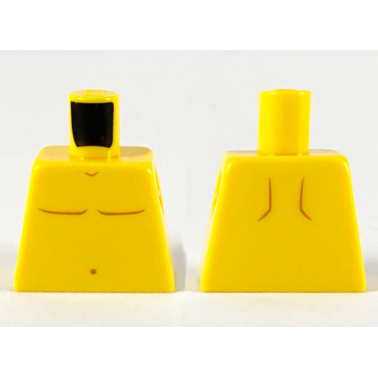 Torso Bare Chest with Dark Orange Body Lines and Navel Pattern