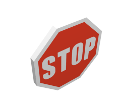 Road Sign 2 x 2 Octagon with Clip with STOP Pattern