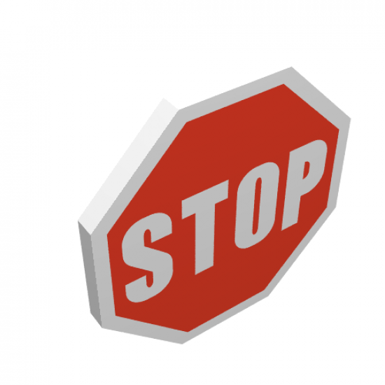 Road Sign 2 x 2 Octagon with Clip with STOP Pattern