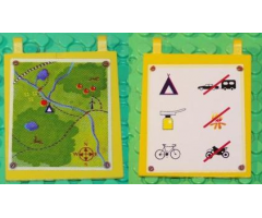 Flag 6 x 4 with Campsite Map and Camping Symbols on Reverse Pattern (Stickers) - Set 3143