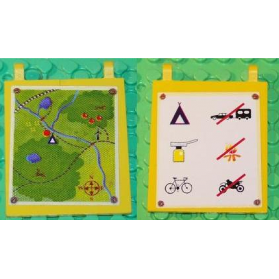 Flag 6 x 4 with Campsite Map and Camping Symbols on Reverse Pattern (Stickers) - Set 3143