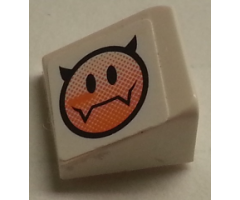 Slope 30 1 x 1 x 2/3 with Evil Smiley Pattern Model Right Side (Sticker) - Set 8154
