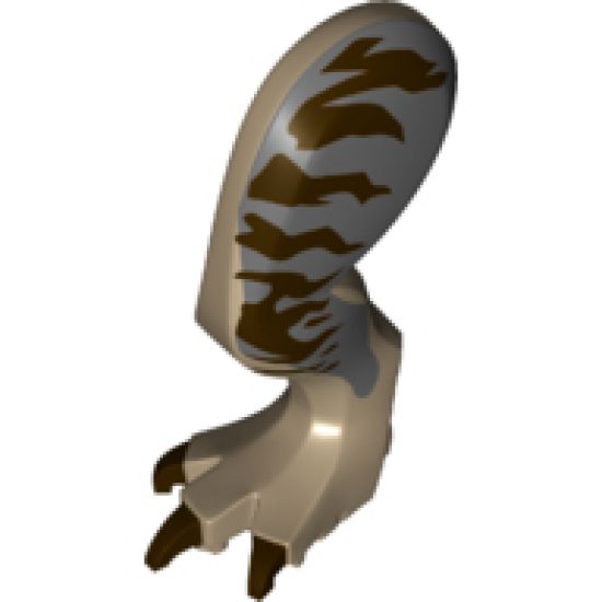 Animal, Body Part Dinosaur Leg Large (Rear) Tyrannosaurus rex with Pin, Dark Brown Claws and Dark Brown Stripes on Dark Bluish Gray Pattern - Left