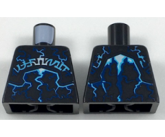 Torso with Rock Plates, Blue and White Lightning Effect and Arcane Symbols Pattern