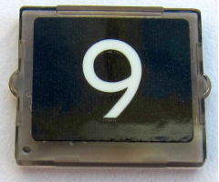 Glass for Window 1 x 2 x 2 with White '9' on Black Background Pattern (Sticker) - Set 10258