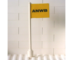 Flag on Flagpole, Straight with Yellow ANWB Pattern (Sticker) - Set 1590-2