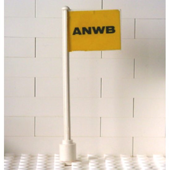 Flag on Flagpole, Straight with Yellow ANWB Pattern (Sticker) - Set 1590-2