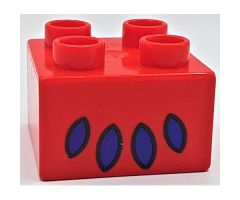 Duplo, Brick 2 x 2 with 4 Violet Pointed Ovals Pattern
