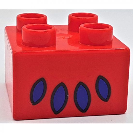 Duplo, Brick 2 x 2 with 4 Violet Pointed Ovals Pattern