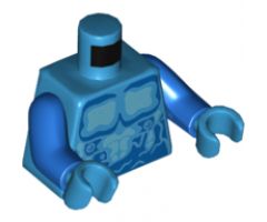 Torso Medium Azure Chest with Blue Outlines and Water Pattern / Blue Arms / Dark Azure Hands