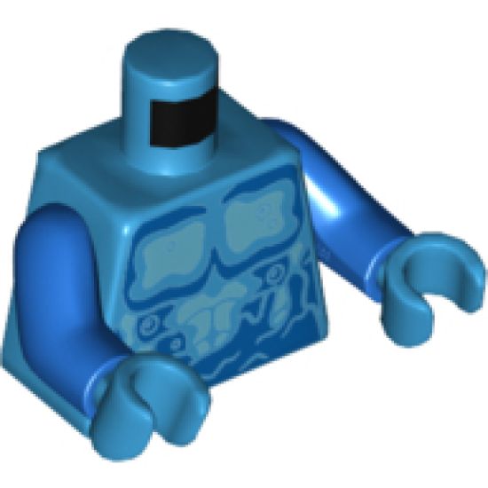 Torso Medium Azure Chest with Blue Outlines and Water Pattern / Blue Arms / Dark Azure Hands