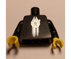 Torso SW VIP Minifigure Millennium Falcon Pattern / Black Arms / Yellow Hands