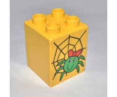 Duplo, Brick 2 x 2 x 2 with Spider and Web Pattern