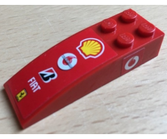 Slope, Curved 6 x 2 with Shell, Vodafone, Bridgestone, Fiat and Ferrari Logo on Top, Vodafone Logo Pattern on Both Sides (Stickers) - Set 8142-1
