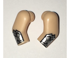 Arm, (Matching Left and Right) Pair with Silver Gauntlet Pattern