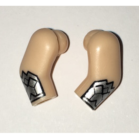 Arm, (Matching Left and Right) Pair with Silver Gauntlet Pattern