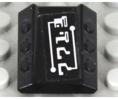 Brick, Modified 2 x 2 No Studs, Sloped with 6 Side Pistons Raised with Silver '7713' Pattern (Sticker) - Set 7713