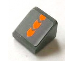 Slope 30 1 x 1 x 2/3 with Orange Arrows Pattern (Sticker) - Set 8154