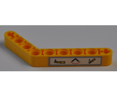 Technic, Liftarm 1 x 9 Bent (6 - 4) Thick with Crane Arm Movement Pattern (Sticker) - Set 8421