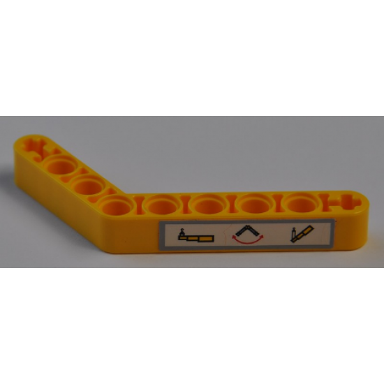 Technic, Liftarm 1 x 9 Bent (6 - 4) Thick with Crane Arm Movement Pattern (Sticker) - Set 8421