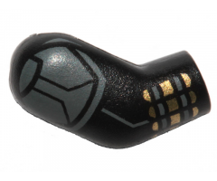 Arm, Right with Gray Shoulder Armor, Gray and Gold Stripes Pattern