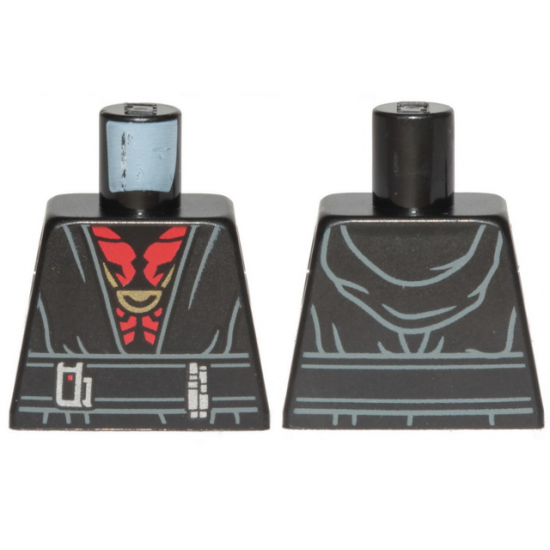 Torso SW Sith Robe, Red Chest and Gold Necklace Pattern (Darth Maul)