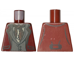 Torso Jacket over Dark Bluish Gray Vest, Tan Shirt and Dark Red Scarf Pattern