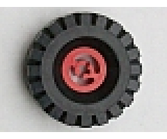 Wheel & Tire Assembly Technic Split Axle Hole with Black Tire 17 x 43 (3482 / 3634)