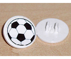 Road Sign 2 x 2 Round with Clip with Soccer Ball Pattern (Sticker) - Sets 3414 / 3419