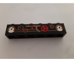 Brick 1 x 6 with Gauges and Pipes Pattern (Sticker) - Set 3225