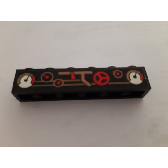 Brick 1 x 6 with Gauges and Pipes Pattern (Sticker) - Set 3225