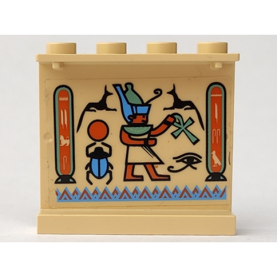 Panel 1 x 4 x 3 with Egyptian Pattern 1 on Inside - Scarab on Left (Sticker) - Set 5938