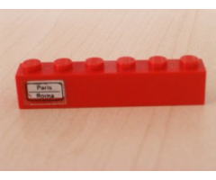 Brick 1 x 6 with 'Paris - Roma' Left Pattern (Sticker) - Set 7740