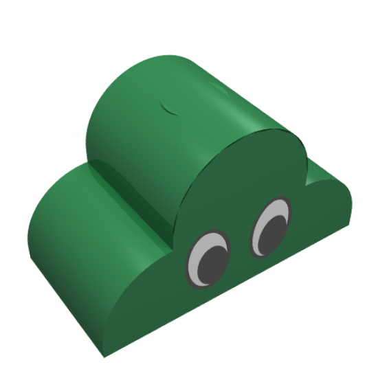 Slope, Curved 4 x 2 x 2 Triple with Eyes Simple Pattern