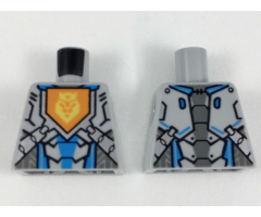 Torso with Orange Emblem with Yellow Crowned Lion, Armor with Silver and Dark Azure Panels Pattern