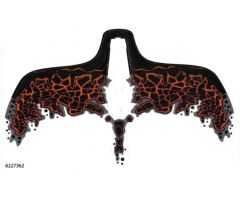 Plastic Wings with Black, Orange and Dark Bluish Gray Rocks on Transparent Background Pattern